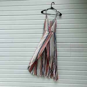 En Creme Faux Wrap Casual Dress